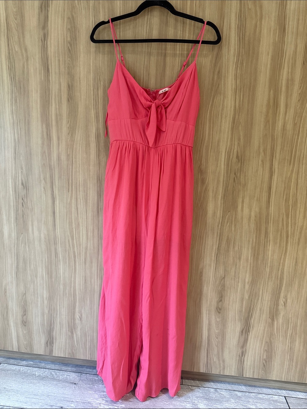 Mi Ami Pink Tie-Front Wide-Leg Jumpsuit
